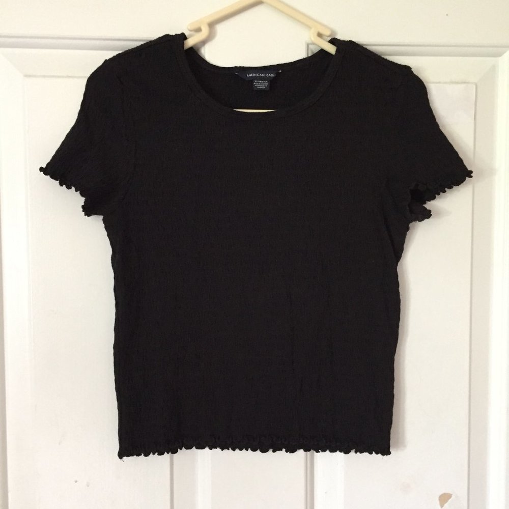 AE Lettuce-Hem Ribbed Baby Tee